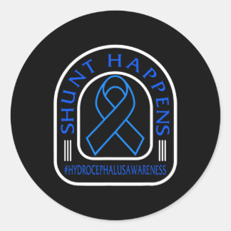 Awareness Shunt Happens Blue Ribbon Neurosurge 5 Classic Round Sticker