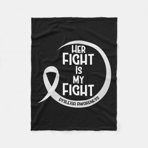 Awareness Silver Ribbon Her Fight Is My Fight  Fleece Blanket