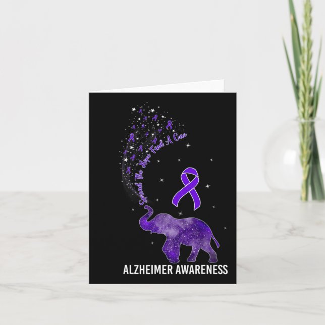 Awareness Spread The Hope Find A Cure Elephant  Card (Front)