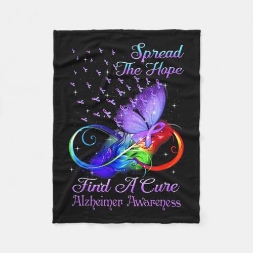 Awareness Spread The Hope Heimer Butterfly  Fleece Blanket