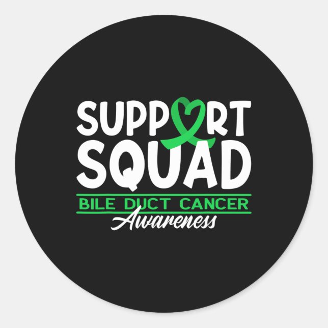 Awareness Squad Cholangiocarcinoma Bile Duct Cance Classic Round Sticker (Front)
