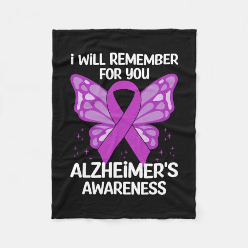 Awareness Strong Ribbon Purple Butterflies  Fleece Blanket