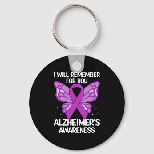 Awareness Strong Ribbon Purple Butterflies  Keychain