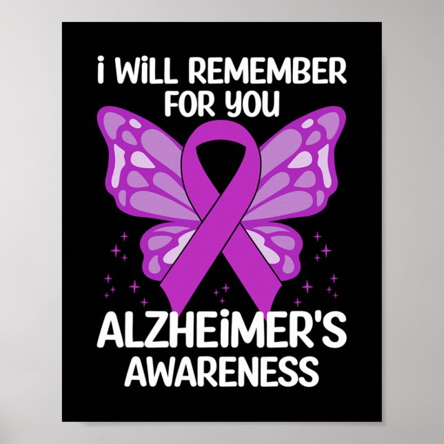 Awareness Strong Ribbon Purple Butterflies  Poster (Front)