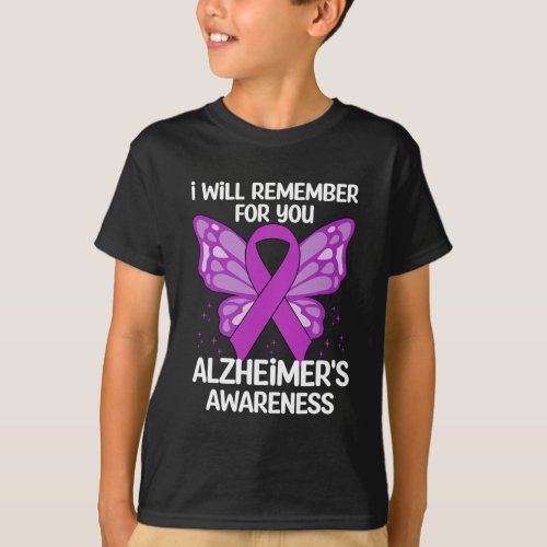 Awareness Strong Ribbon Purple Butterflies  T_Shirt