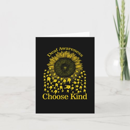 Awareness Sunflower Choose Kind Yellow Ribbon Asl  Card