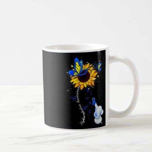 Awareness Sunflower Elephant Men  Coffee Mug