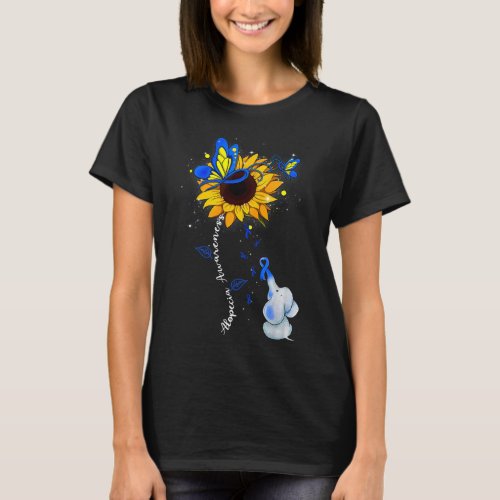 Awareness Sunflower Elephant Men  T_Shirt