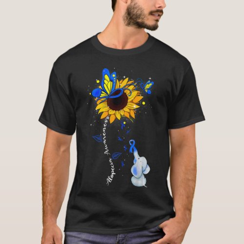 Awareness Sunflower Elephant Men  T_Shirt