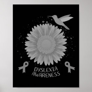 Awareness Sunflower Hummingbird Gift Poster