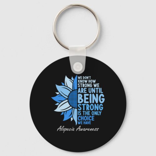 Awareness Sunflower I Wear Blue Ribbon Support  Keychain