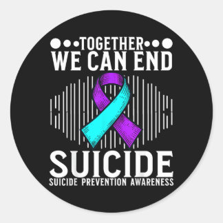 Awareness Support Prevention Awareness Month Art Classic Round Sticker