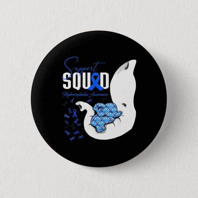Awareness Support Squad Elephant  Button (Front)