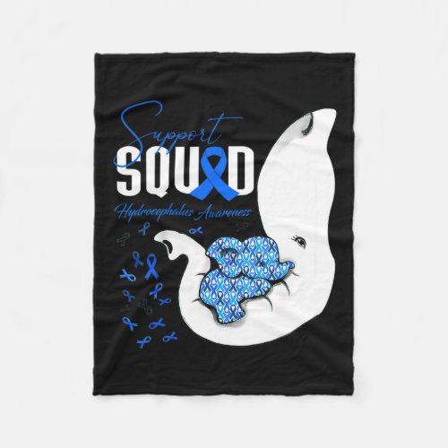 Awareness Support Squad Elephant  Fleece Blanket