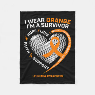 Awareness Survivor Gifts Men Women Kids Leukemia Fleece Blanket