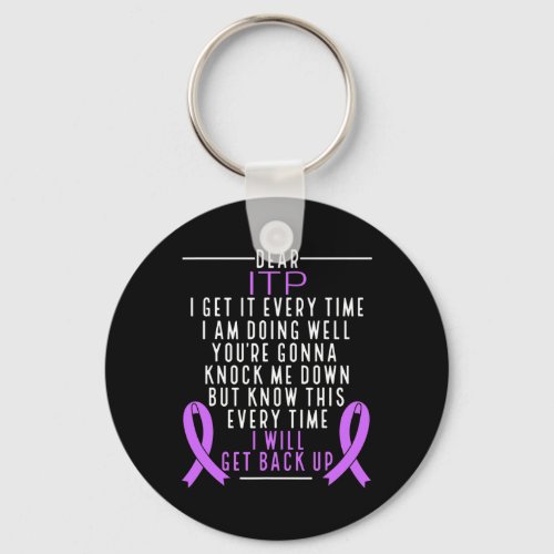 Awareness Survivor I Will Get Back Up Red Ribbon  Keychain