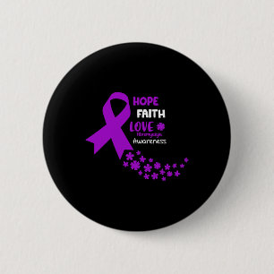 Awareness Tee Hope Faith Love Fibromyalgia Awar  Button