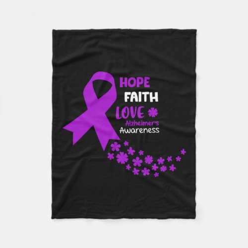 Awareness Tee Hope Faith Love Heimers Awarenes  Fleece Blanket