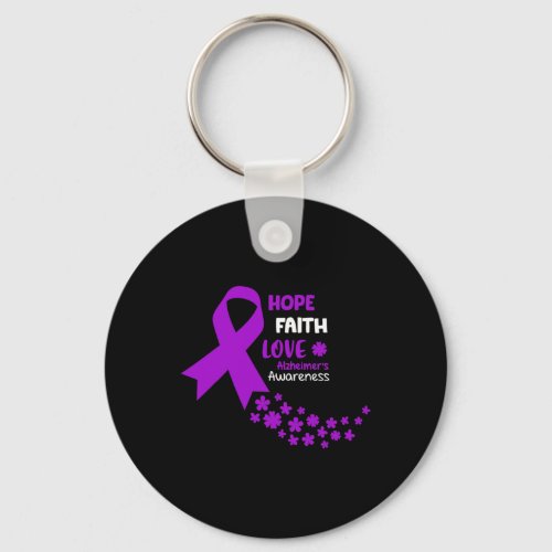 Awareness Tee Hope Faith Love Heimers Awarenes  Keychain