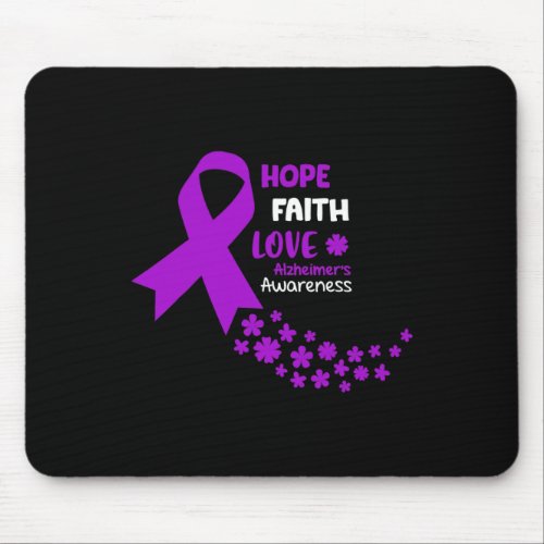 Awareness Tee Hope Faith Love Heimers Awarenes  Mouse Pad