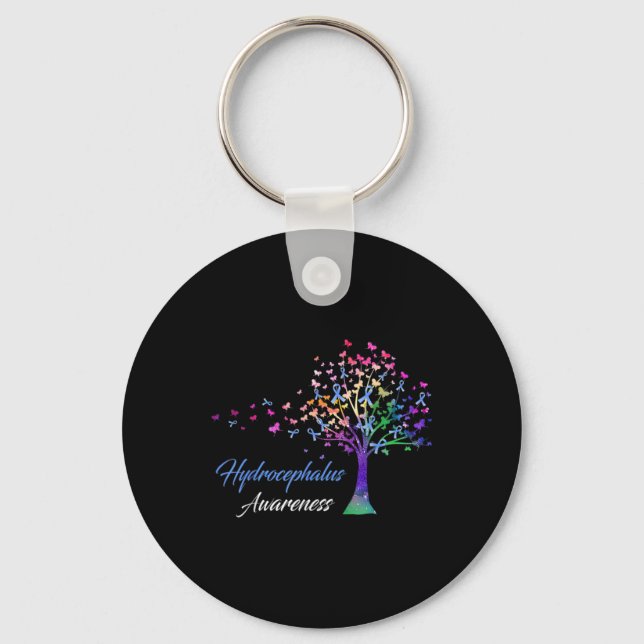 Awareness Tree Ribbon Love Hope Awareness  Keychain (Front)