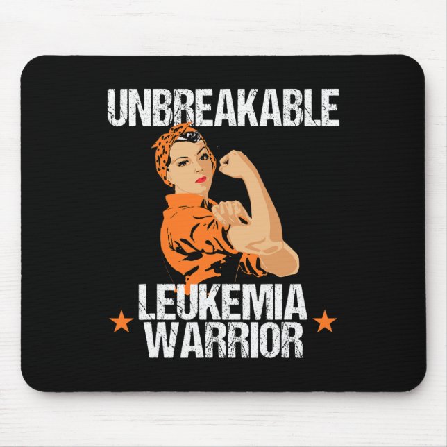 Awareness Unbreakable Warrior Orange Ribbon  Mouse Pad (Front)