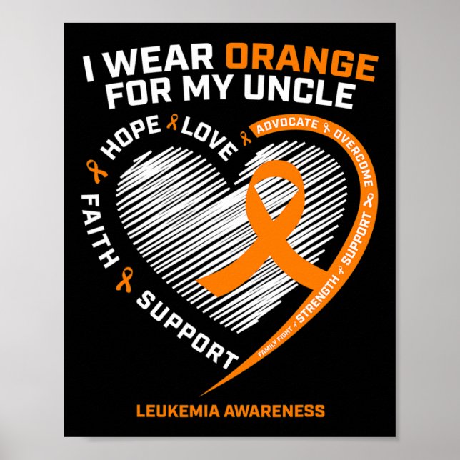 Awareness Uncle Men's Women's Kids Leukemia  Poster (Front)