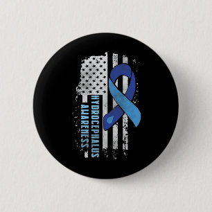 Awareness Us American Flag Gift  Button