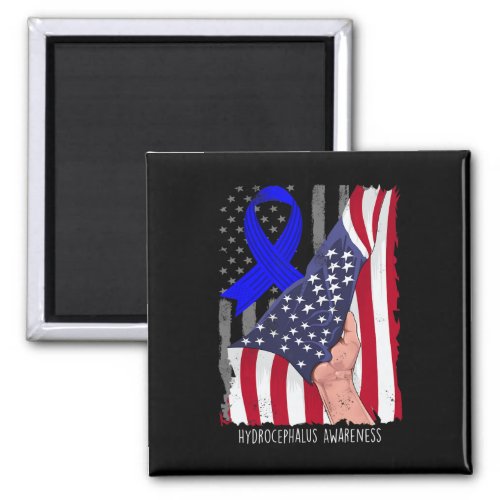 Awareness Vintage American Flag Blue Ribbon  Magnet