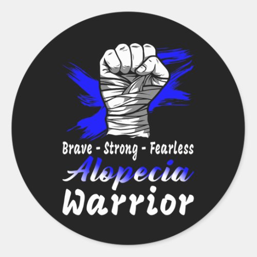 Awareness Warrior Blue Ribbon Fight  Classic Round Sticker