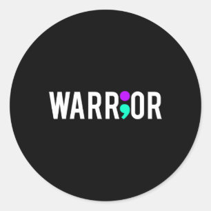 Awareness Warrior Design Gift For Mental Health Classic Round Sticker