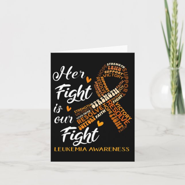 Awareness Warrior Her Fight Is Our Fight Orange  Card (Front)
