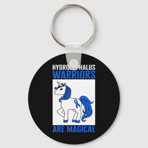 Awareness Warrior Magical Unicorn Blue Ribbon 1  Keychain