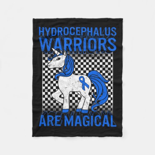 Awareness Warrior Magical Unicorn Blue Ribbon  Fleece Blanket