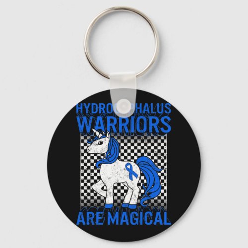 Awareness Warrior Magical Unicorn Blue Ribbon  Keychain
