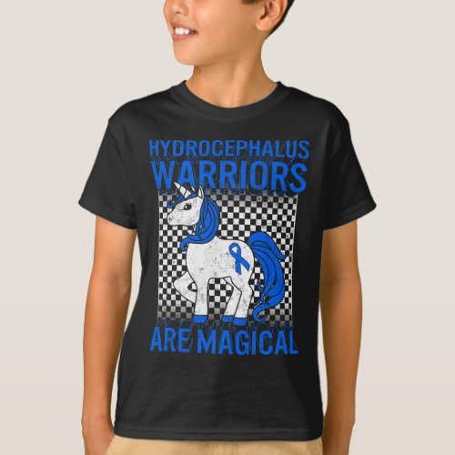 Awareness Warrior Magical Unicorn Blue Ribbon  T_Shirt