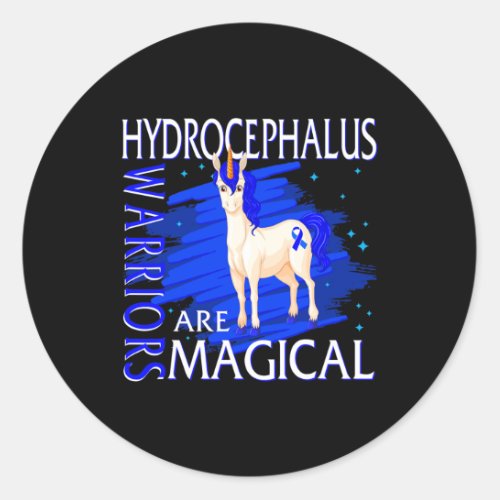 Awareness Warrior Magical Unicorn Hydrocephalu  Classic Round Sticker