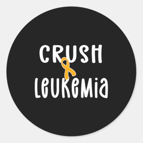 Awareness Warrior Orange Ribbon Crush Cancer  Classic Round Sticker