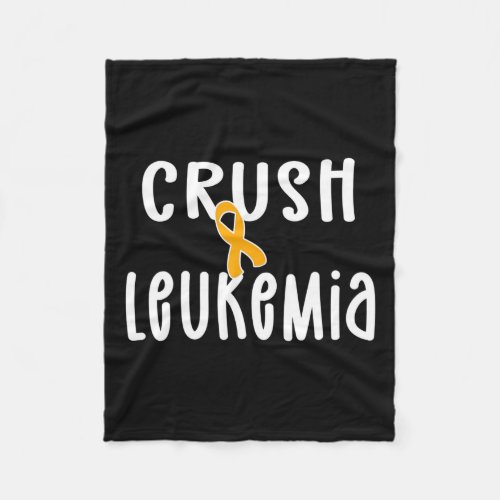 Awareness Warrior Orange Ribbon Crush Cancer  Fleece Blanket