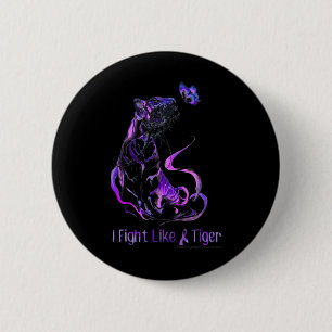 Awareness Warrior Ribbon I Fight Like A Tiger Button