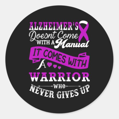 Awareness Warrior Support Heimer Fighter  Classic Round Sticker