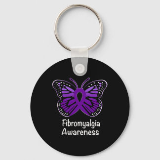 Awareness Warrior Support Purple Ribbon 2 Keychain