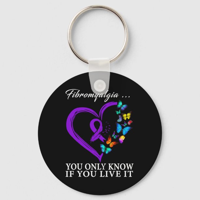 Awareness Warrior Support Purple Ribbon 3  Keychain (Front)