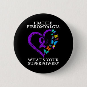 Awareness Warrior Support Purple Ribbon  Button