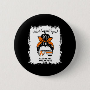 Awareness Warrior Support Squad Messy Bun Matching Button