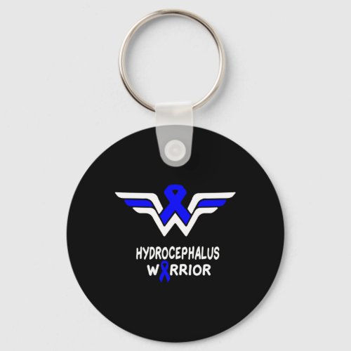 Awareness Warrior Support Survivor Blue Ribbon 1  Keychain