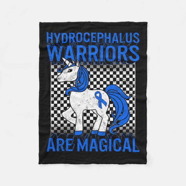 Awareness Warriors Are Magical Unicorn Hydroce  Fleece Blanket (Front)