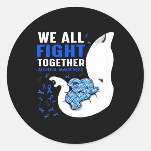 Awareness We All Fight Together Elephant  Classic Round Sticker