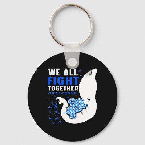 Awareness We All Fight Together Elephant  Keychain