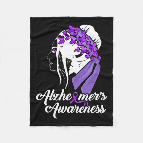 Awareness Women Butterfly  Fleece Blanket